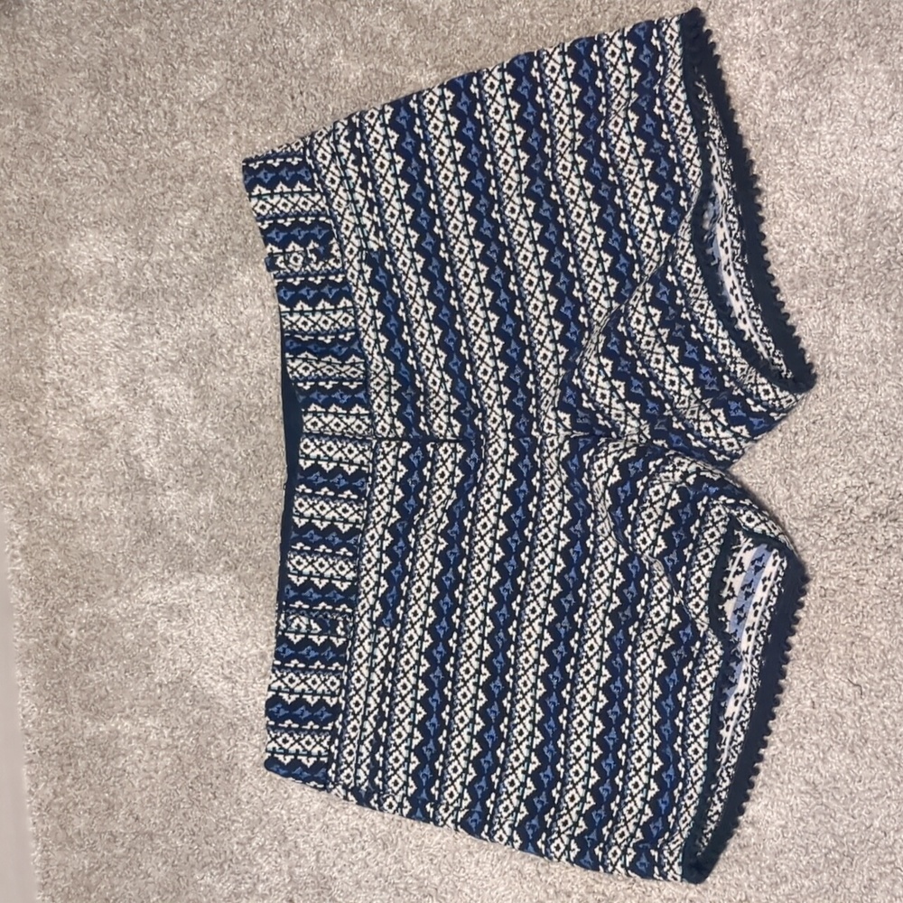 The Limited blue And White Patterned striped shorts size 10